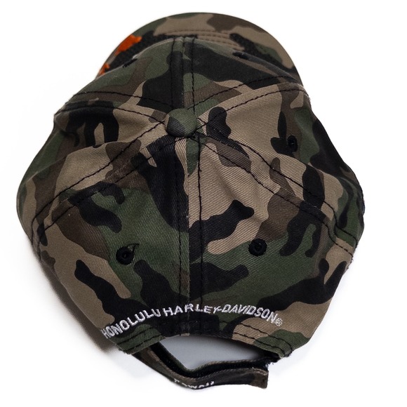 Harley Davidson Honolulu Camo Cap Adjustable Strap Aloha Hawaii Men - Picture 6 of 13